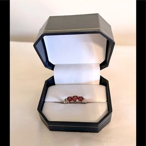 Ruby 3 stone ring